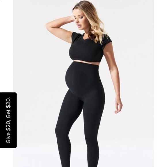 EXCELLENT CONDITION BLACK BLANQI EVERYDAY MATERNITY LEGGINGS SIZE SMALL - Picture 1 of 8